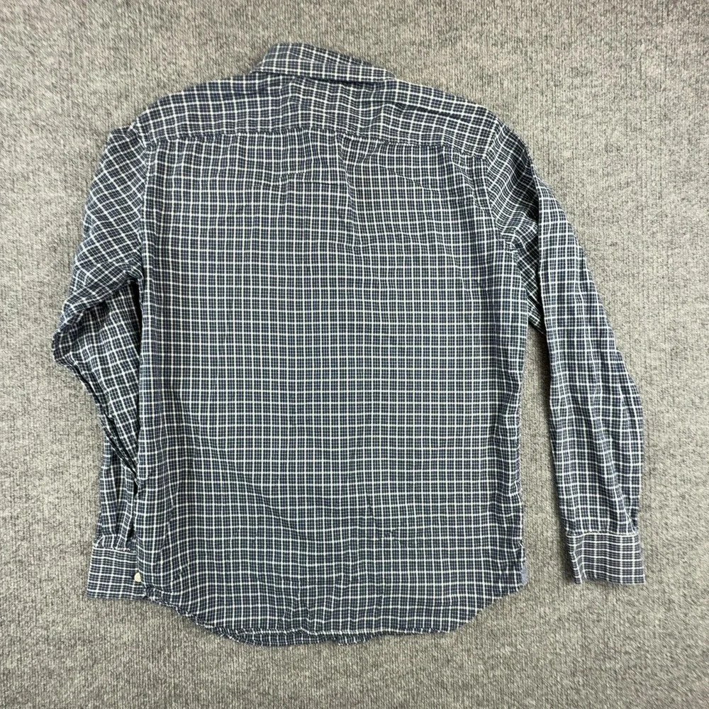 Banana Republic Shirt Mens Large Blue Check Long Sleeve Button Down Slim Fit